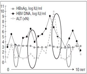 Использование количественного определения HBsAg для мониторинга естественного течения хронической HBV-инфекции
